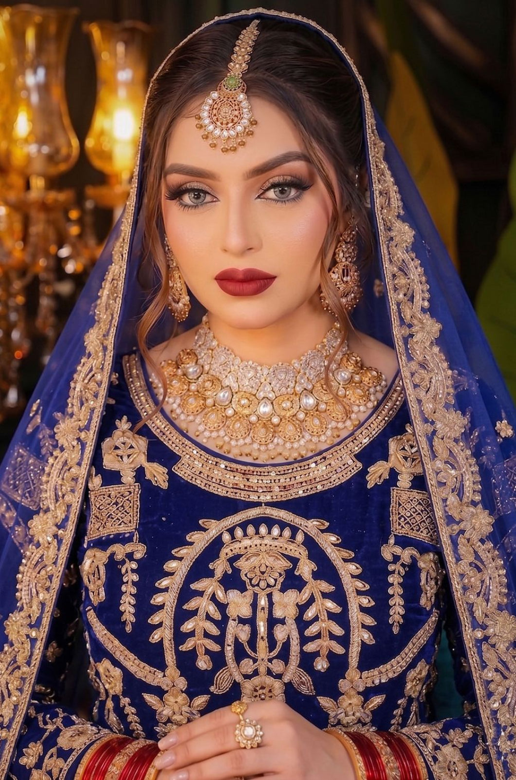 Blue Velvet Salwar Kameez - SFSA573401