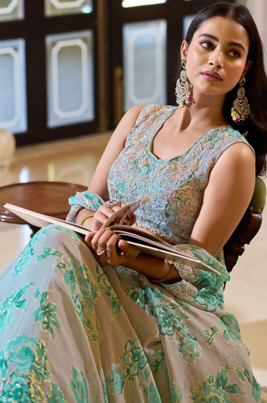Grey Georgette Lehenga Choli - SFFK39601