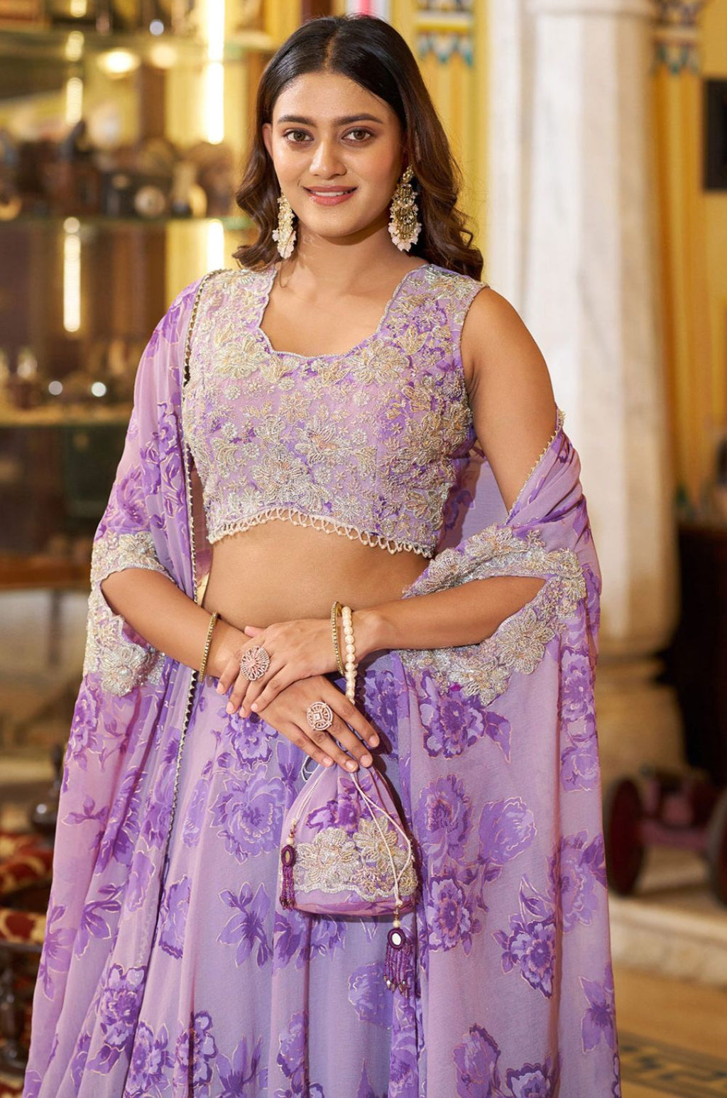 Purple Georgette Lehenga Choli - SFFK39603