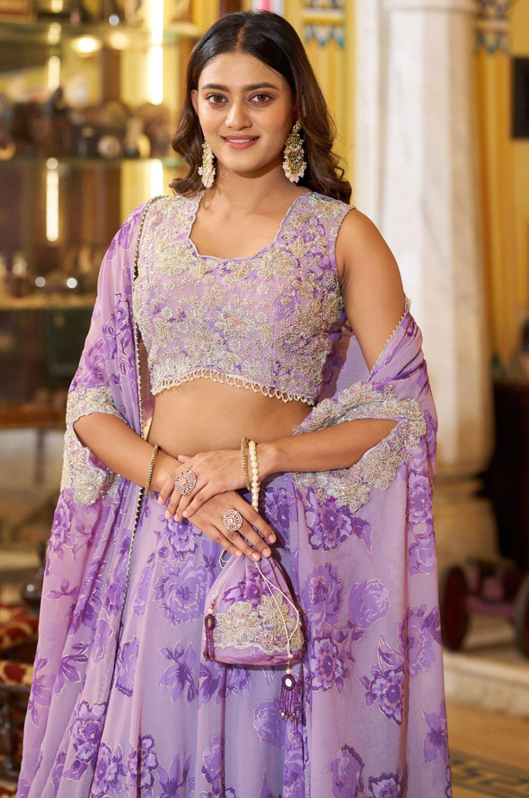 Purple Georgette Lehenga Choli - SFFK39603