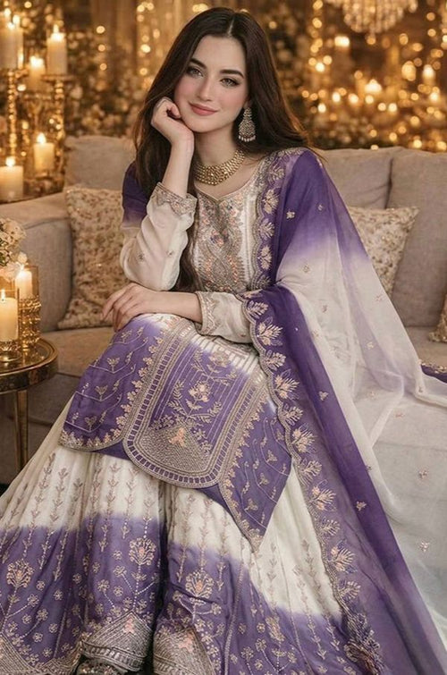 White Georgette Salwar Kameez - SFFK39802R