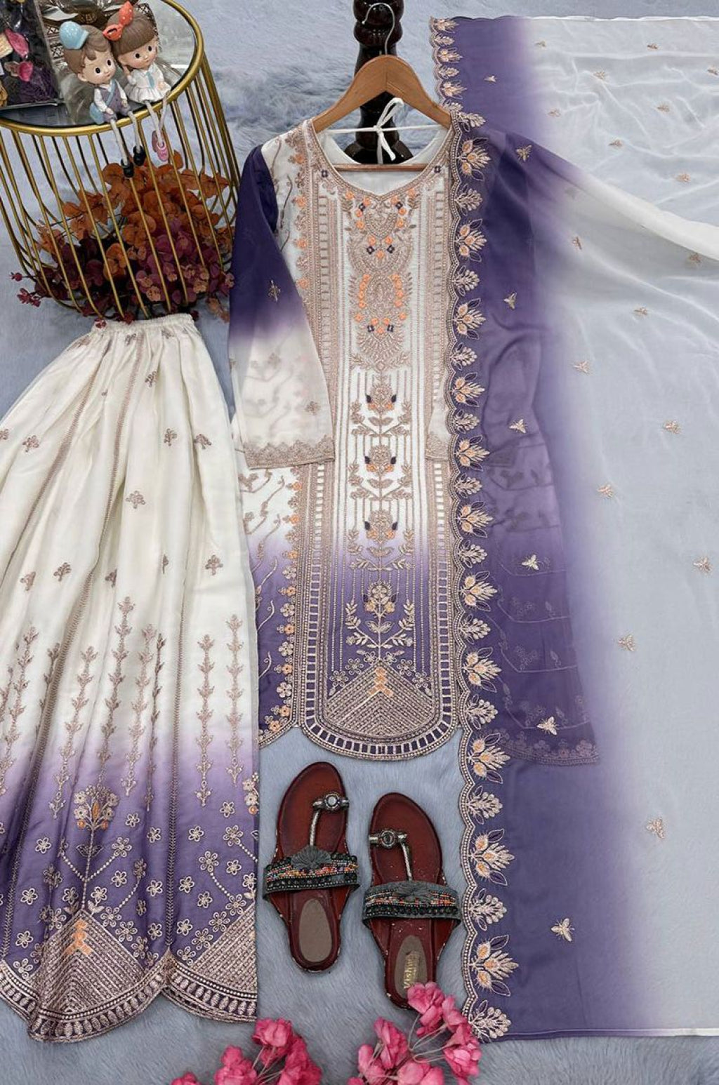 White Georgette Salwar Kameez - SFFK39802R