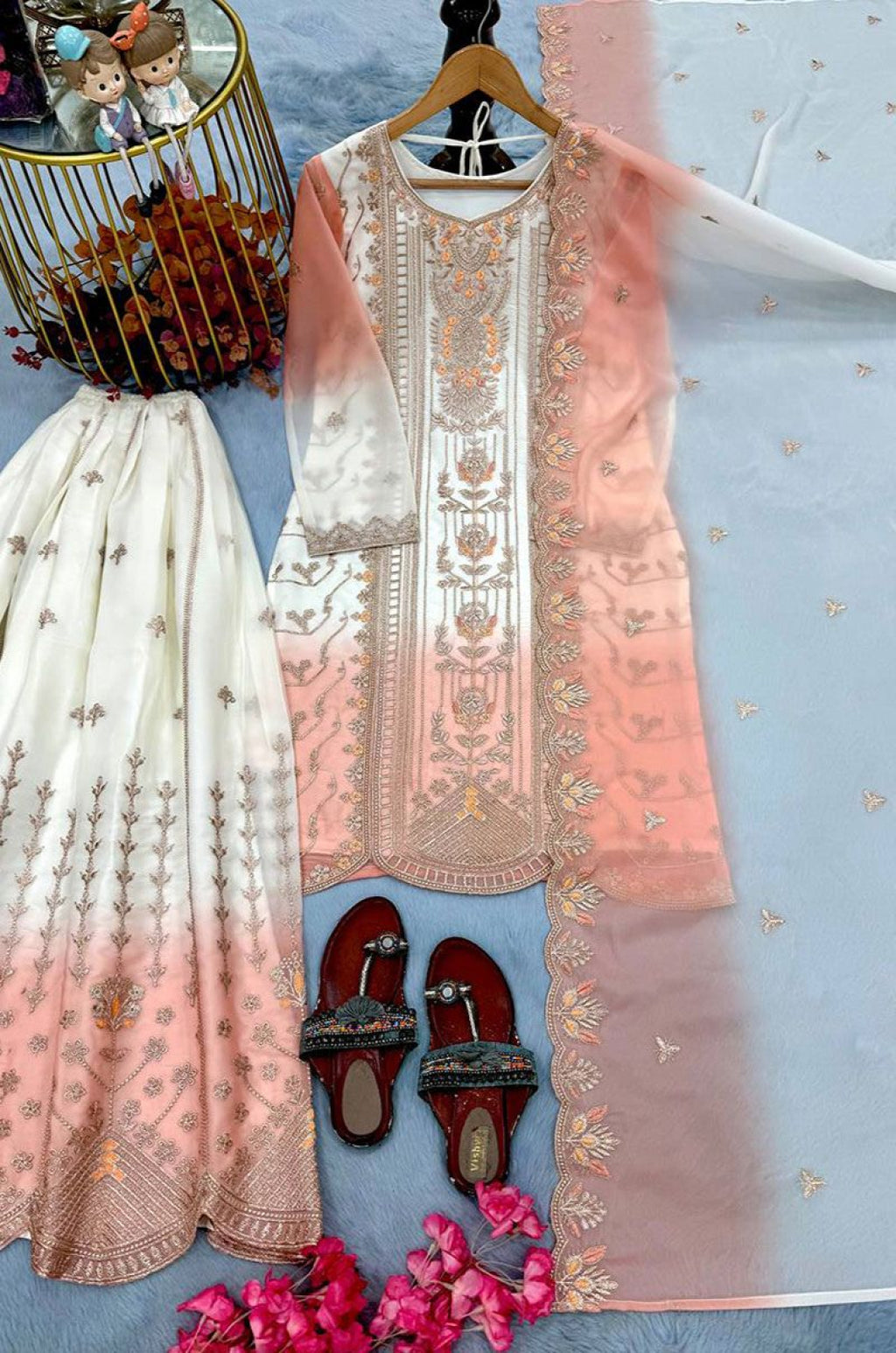 White Georgette Salwar Kameez - SFFK39803R