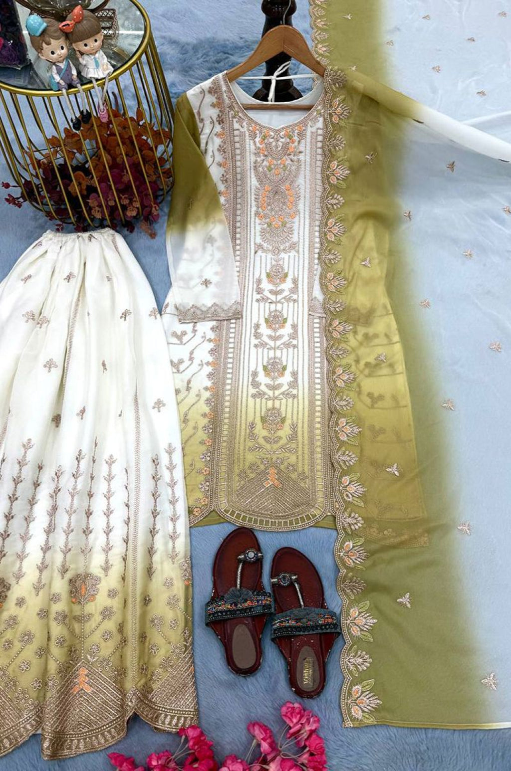 White Georgette Salwar Kameez - SFFK39804R