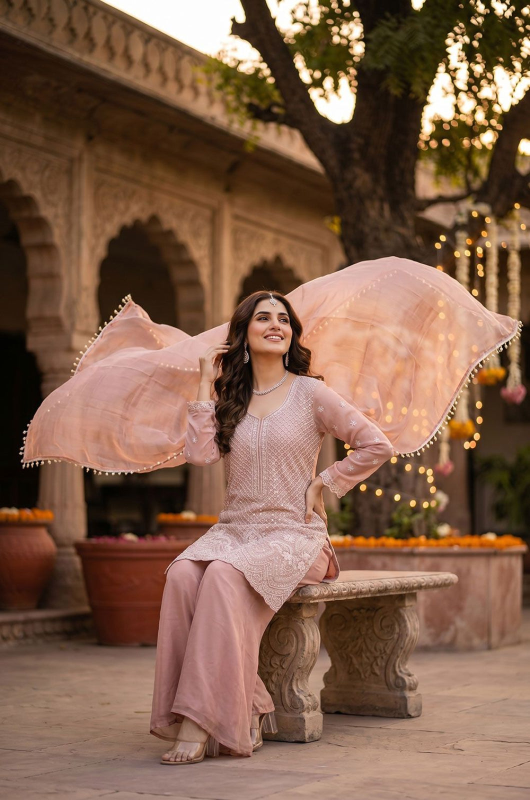 Pink Silk Salwar Kameez - SFEDC29901R