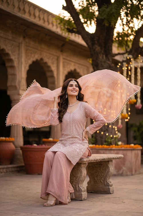 Pink Silk Salwar Kameez - SFEDC29901R
