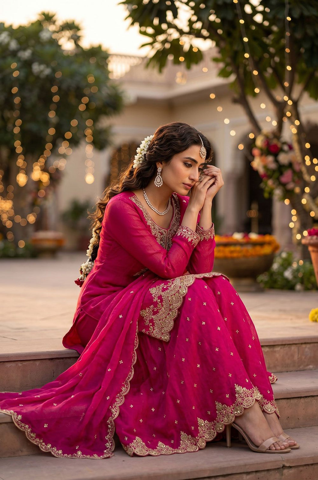 Rani Pink Silk Salwar Kameez - SFEDC30002R
