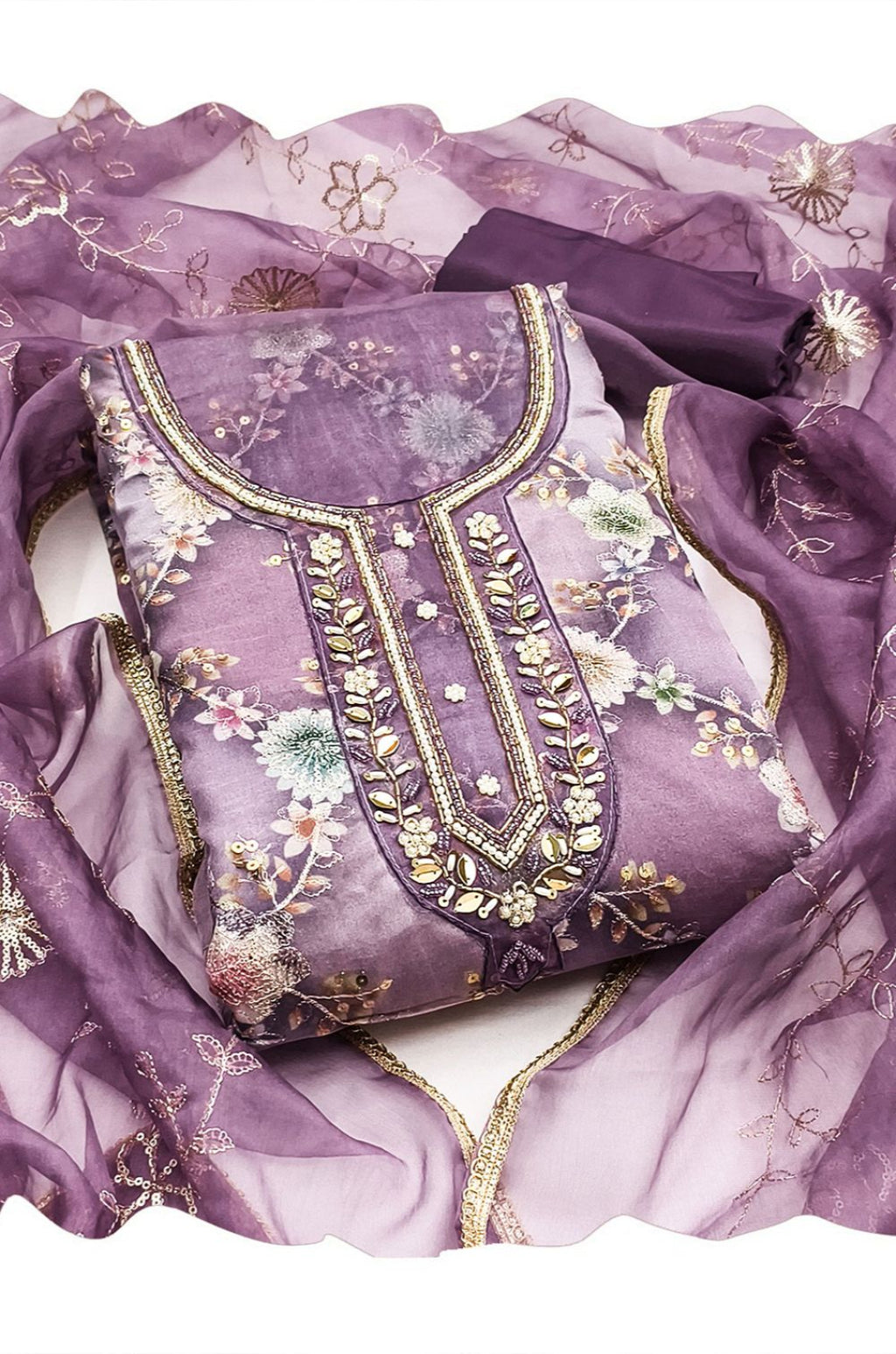 Purple Organza Salwar Kameez - SFEDC28904