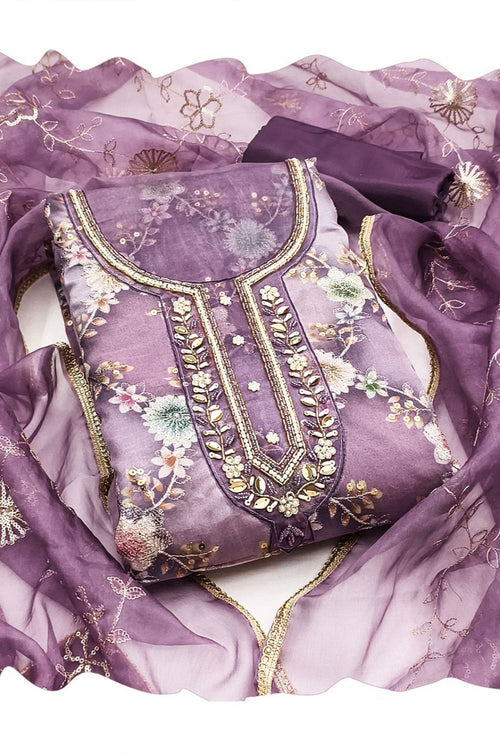 Purple Organza Salwar Kameez - SFEDC28904