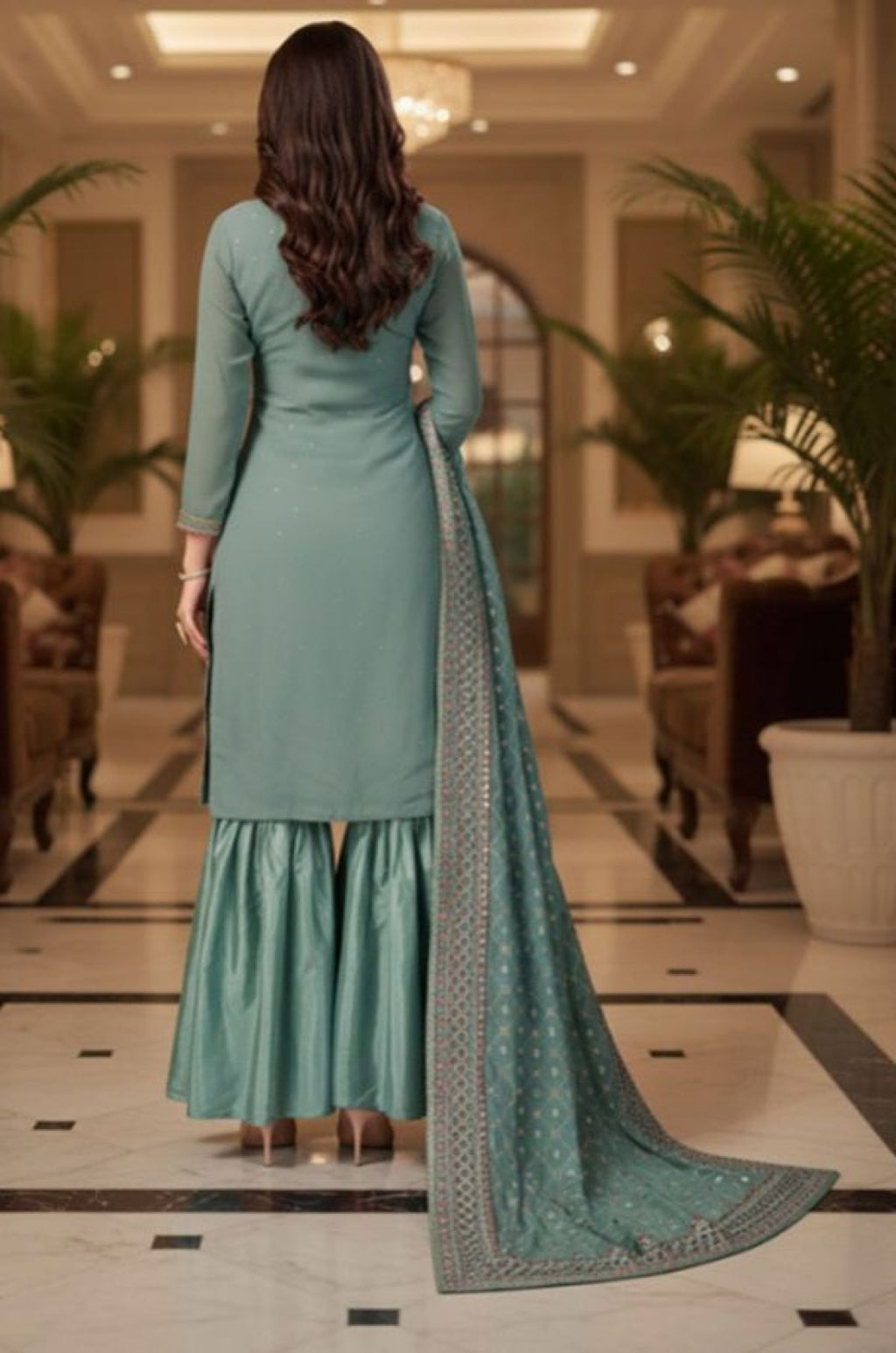 Green Georgette Salwar Kameez - SFSA570501