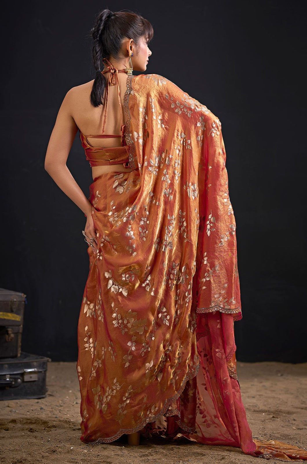 Orange Satin Sarees - SFSA571802