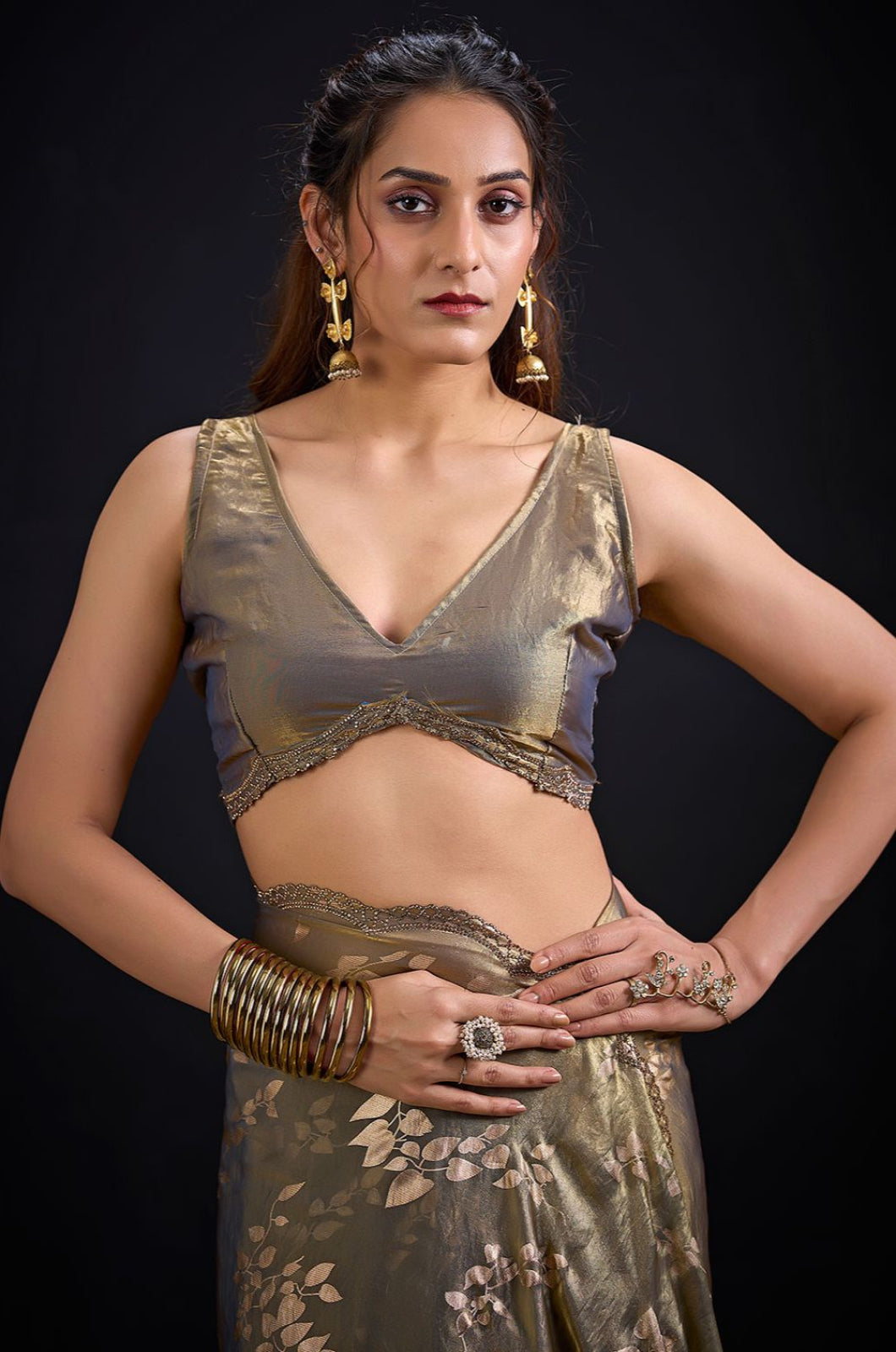 Grey Satin Sarees - SFSA571803