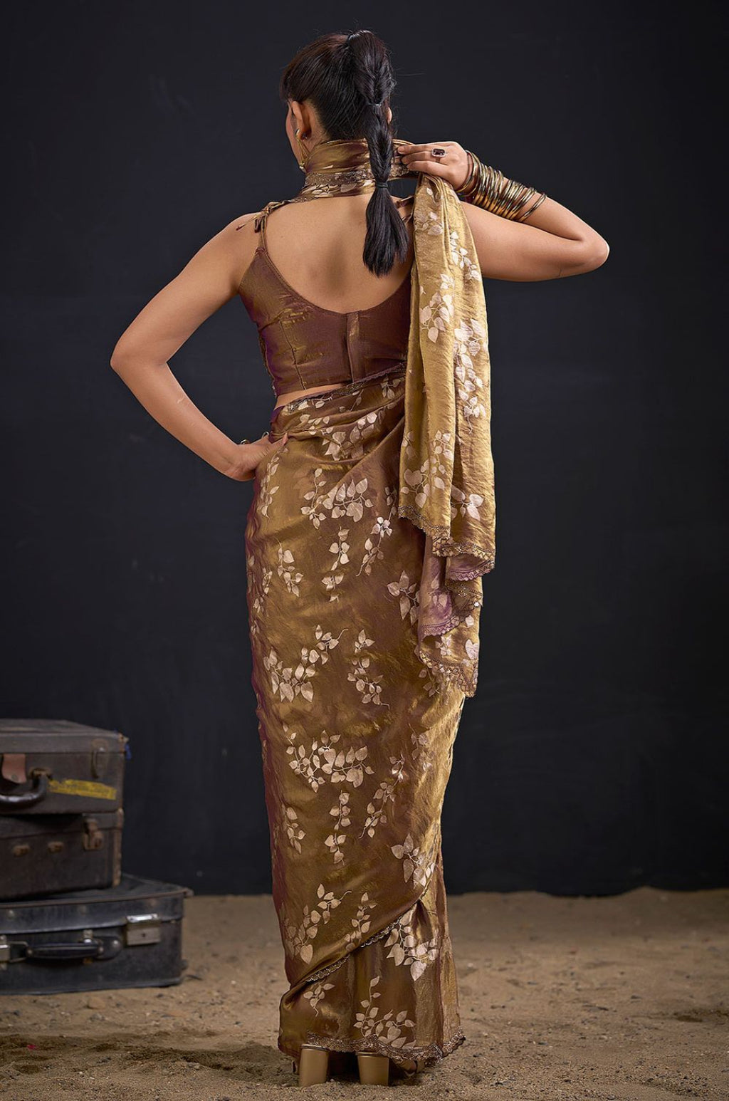 Green Satin Sarees - SFSA571804