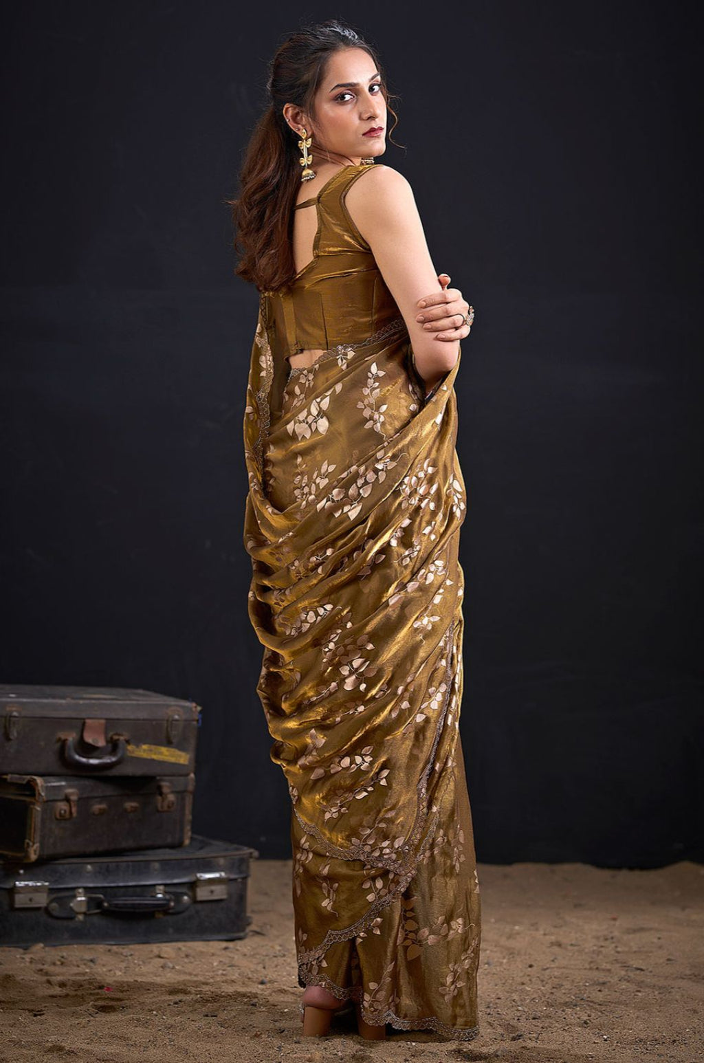 Green Satin Sarees - SFSA571805