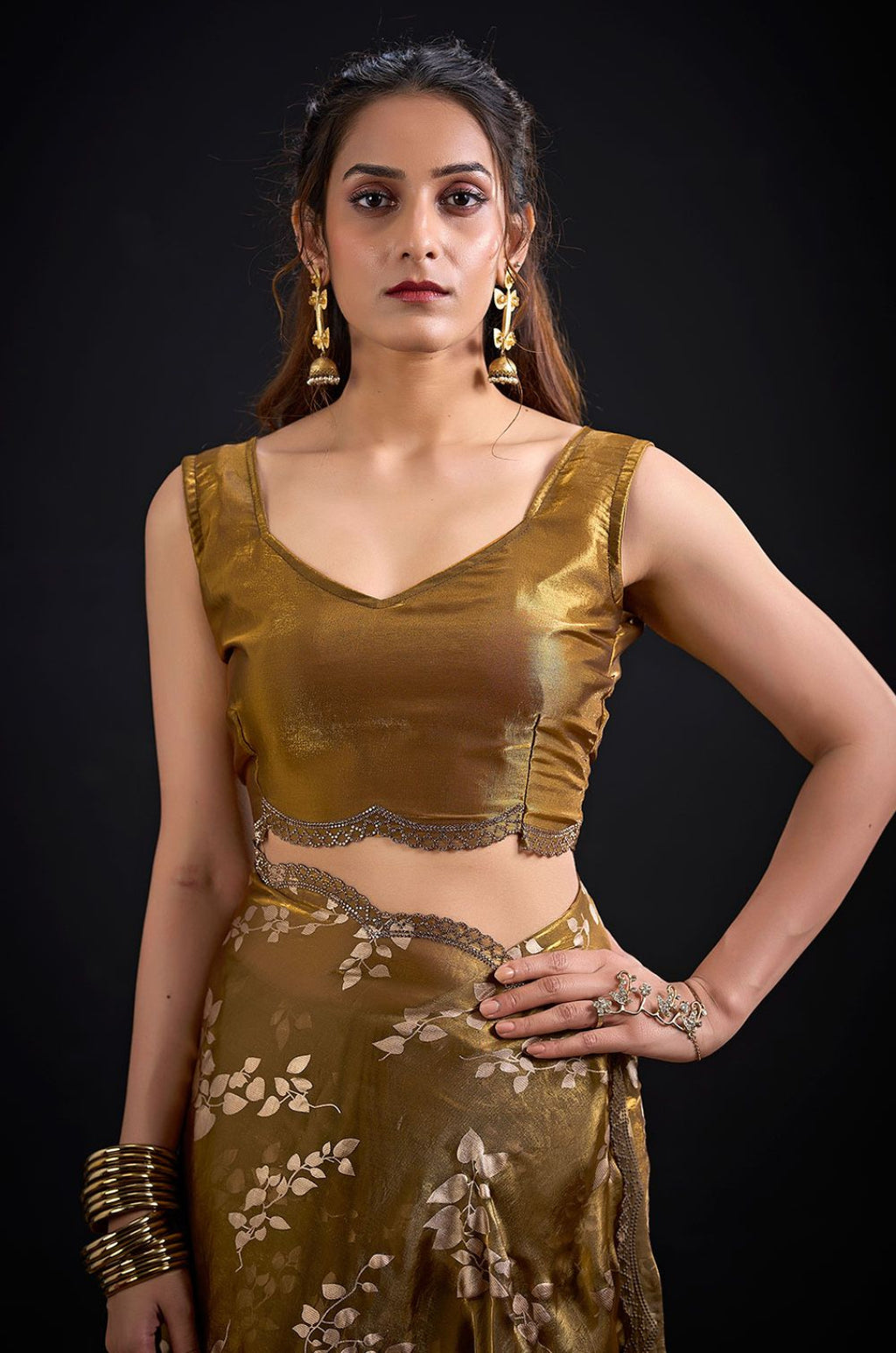 Green Satin Sarees - SFSA571805