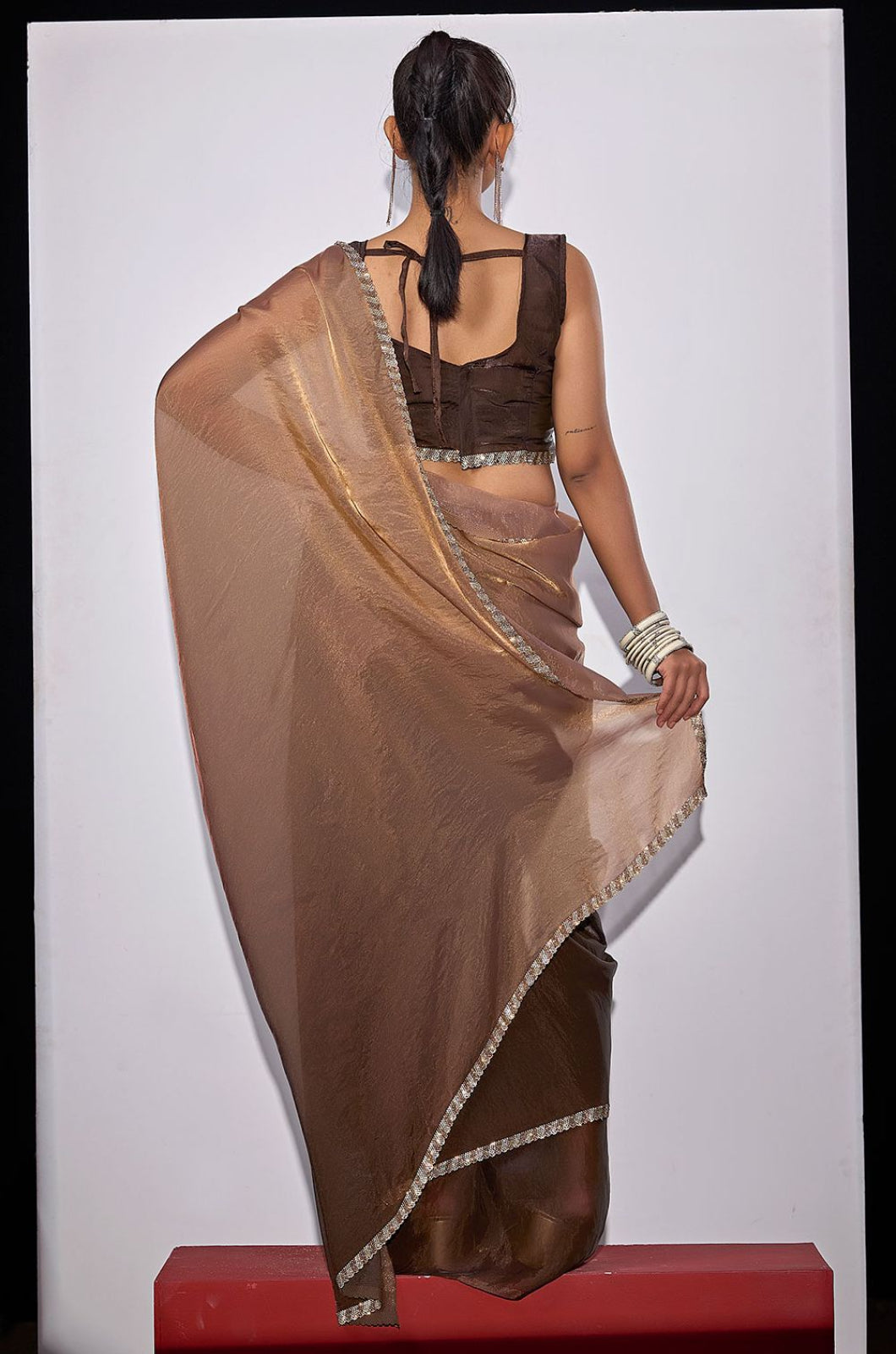 Brown Satin Sarees - SFSA572001