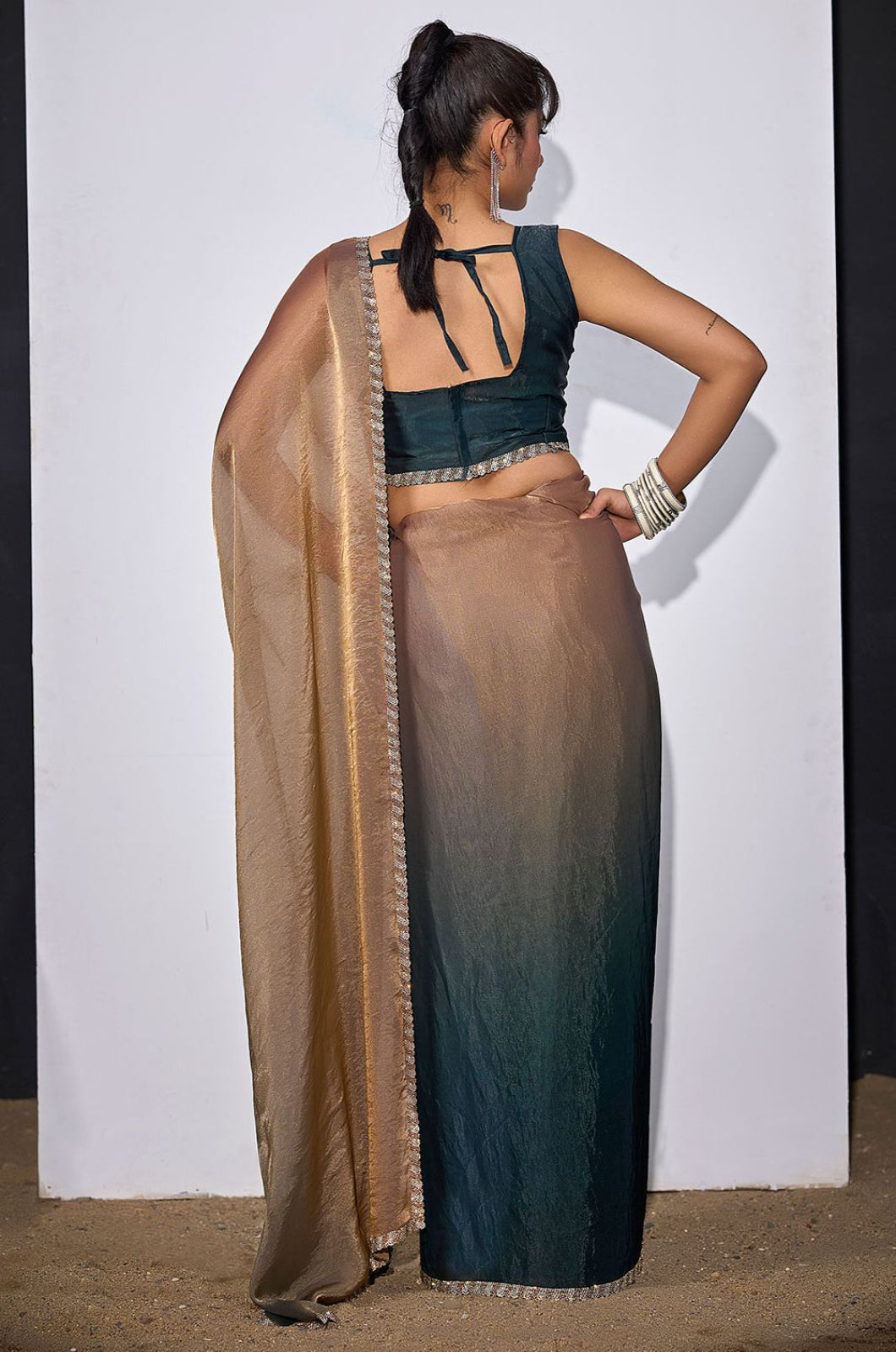 Grey Satin Sarees - SFSA572002