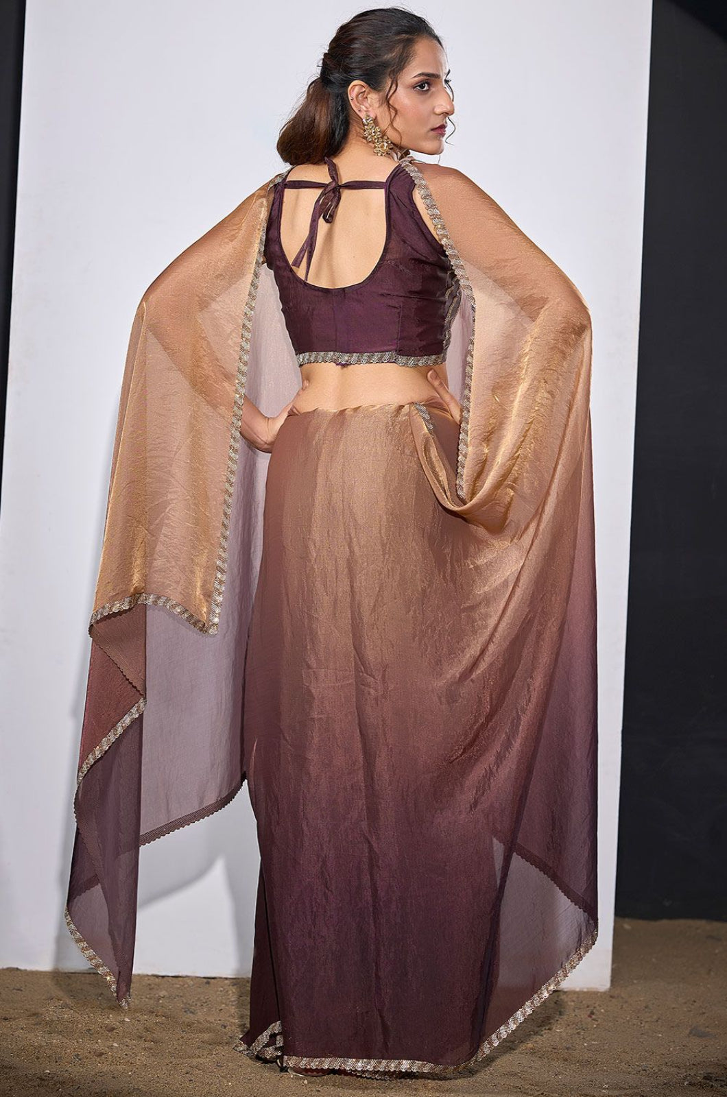 Brown Satin Sarees - SFSA572003