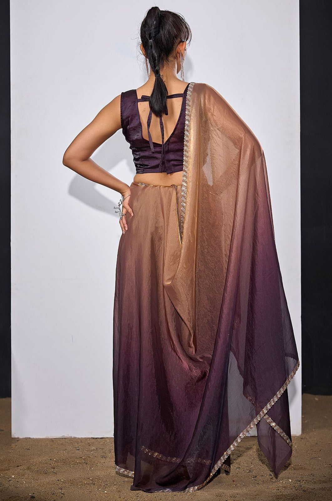 Brown Satin Sarees - SFSA572004