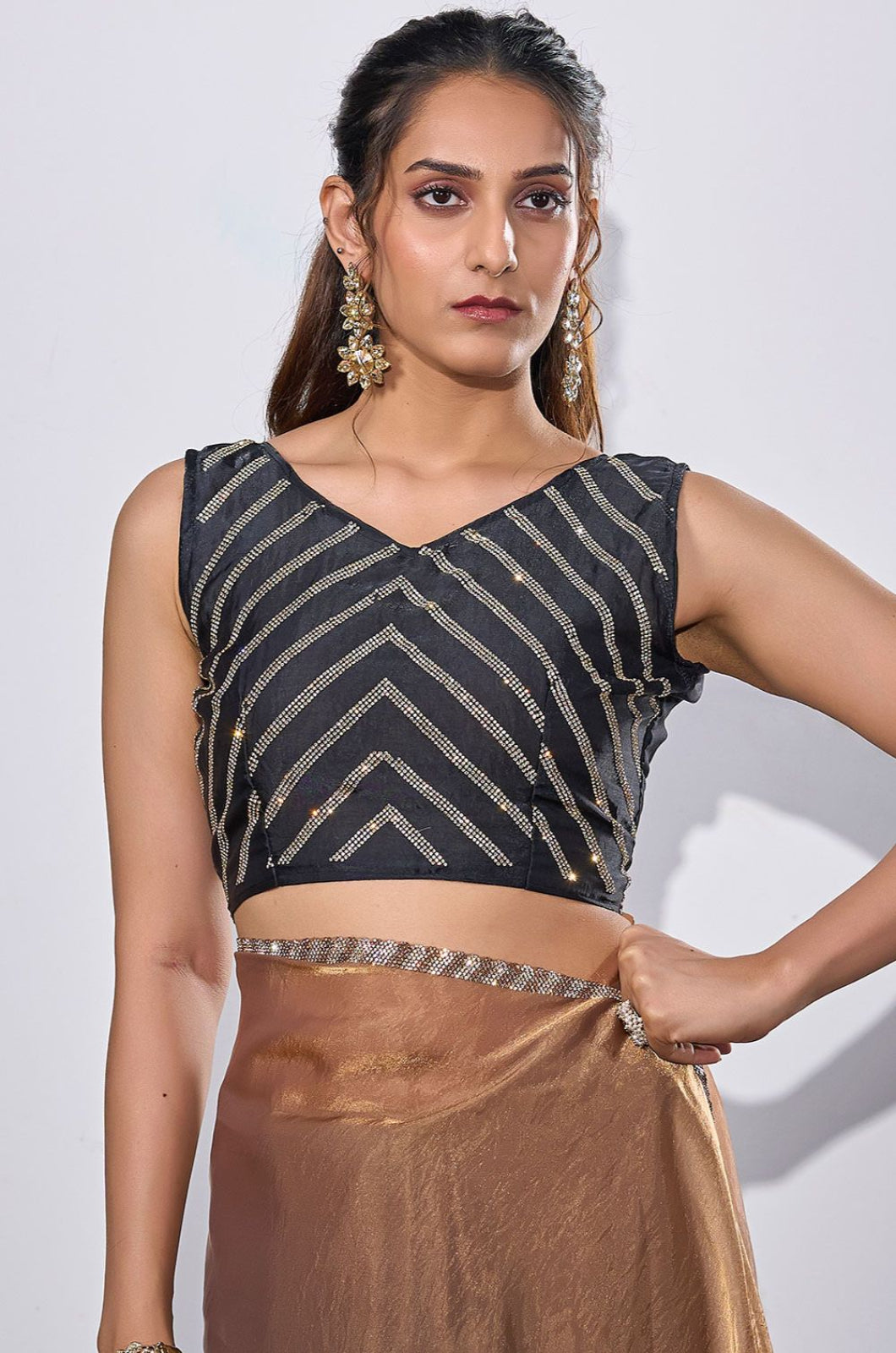 Black Satin Sarees - SFSA572005