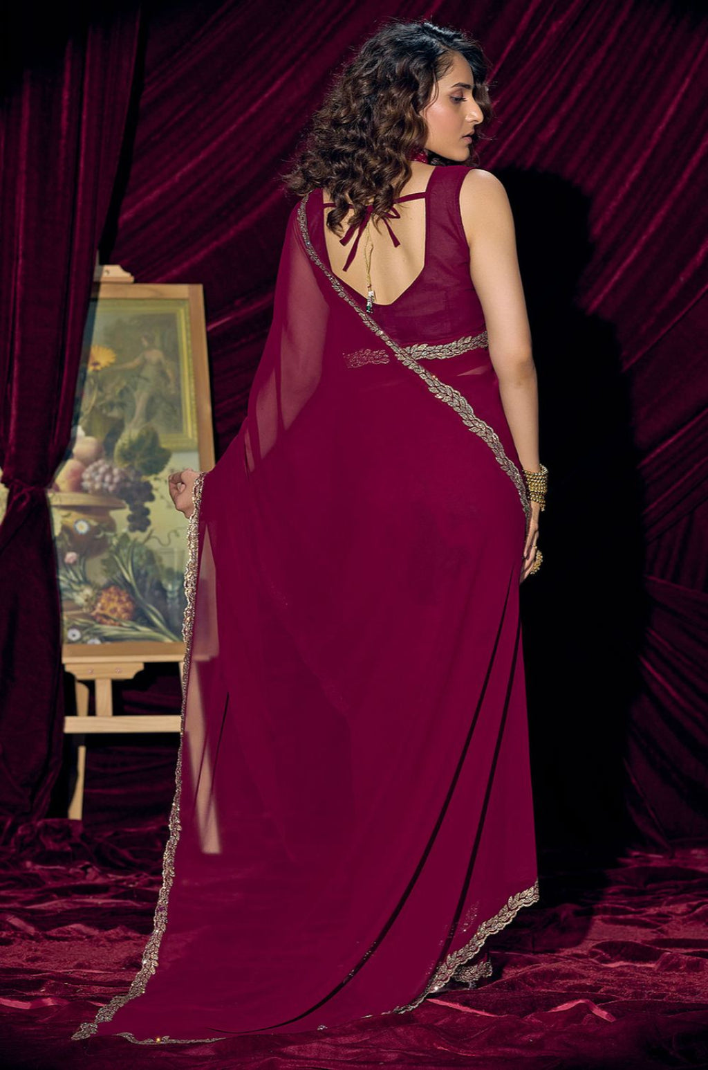 Magenta Georgette Sarees - SFSA572101
