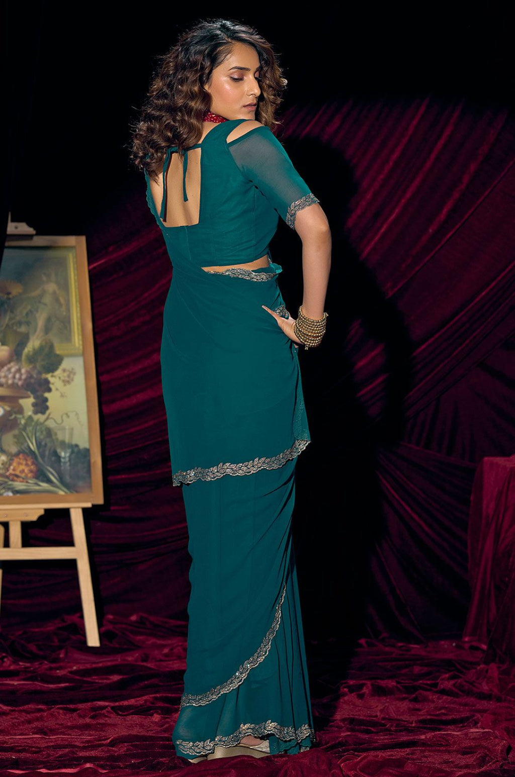 Blue Georgette Sarees - SFSA572105