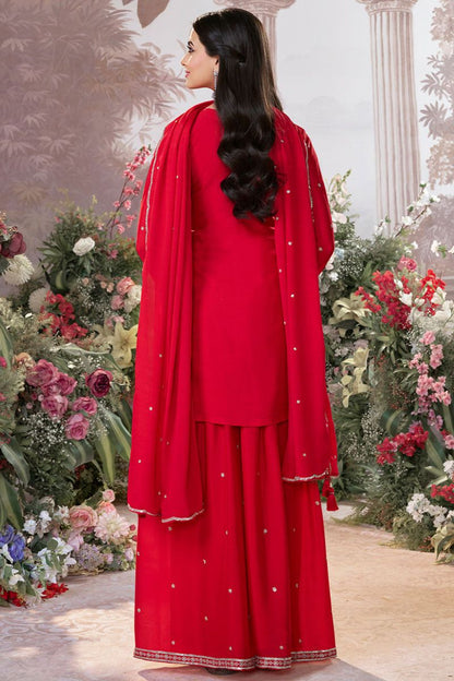 Red Wedding Chinnon Salwar Kameez SFVNF2101R