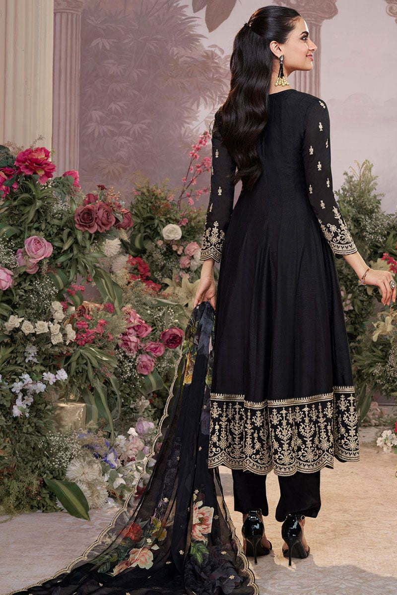 Black Silk Salwar Kameez - SFVNF2105R
