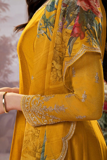 Yellow Silk Salwar Kameez - SFVNF2106R
