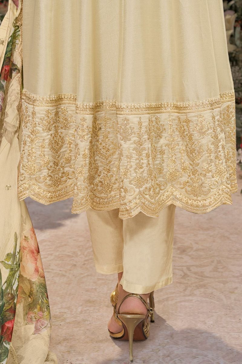 Off White Silk Salwar Kameez - SFVNF2108R