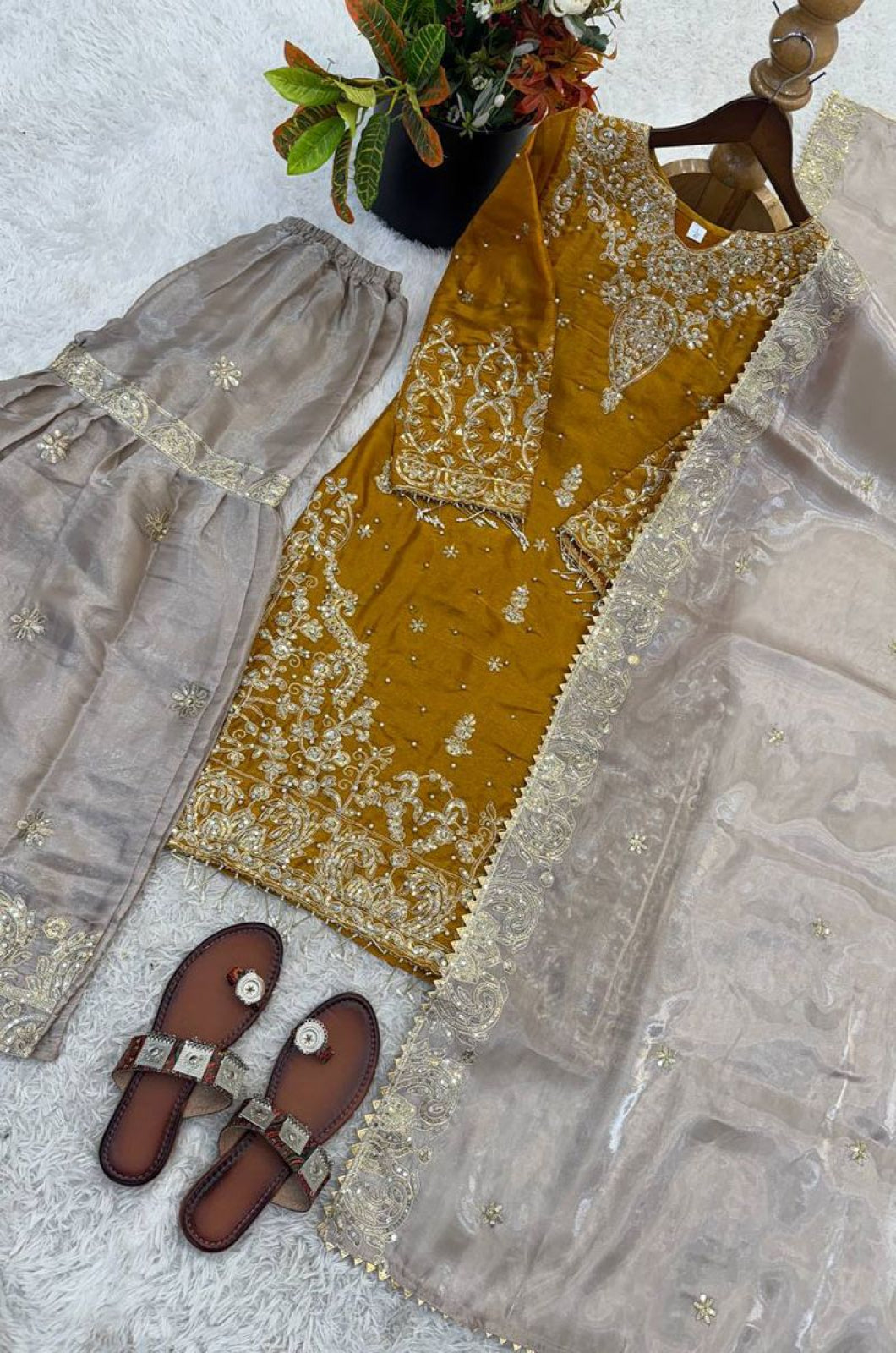 Yellow Art Silk Salwar Kameez - SFFK36206R