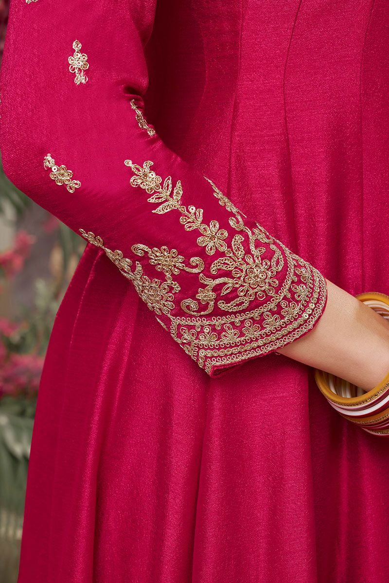 Rani Pink Silk Salwar Kameez - SFVNF2109R