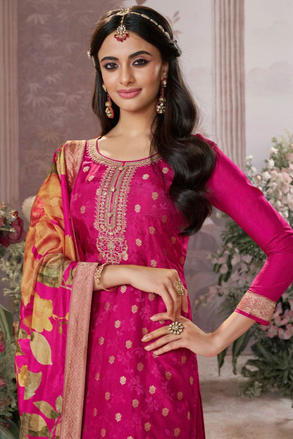 Rani Pink Dola Silk Salwar Kameez - SFVNF2112R