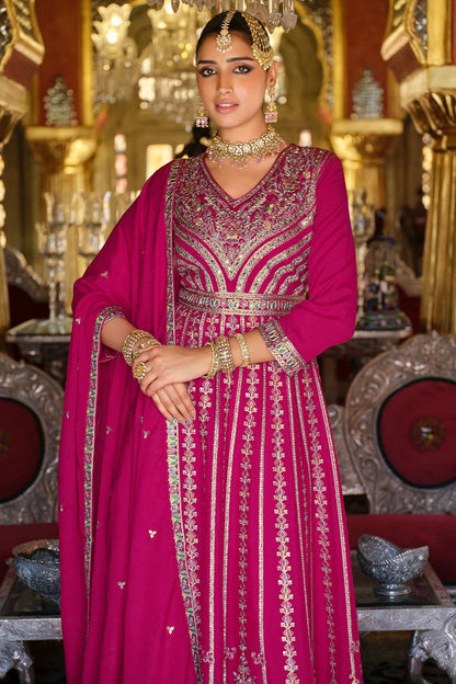 Pink Wedding Sangeet Party Chinnon Salwar Kameez SFFK32302R
