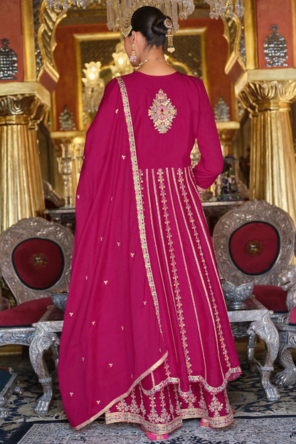 Pink Wedding Sangeet Party Chinnon Salwar Kameez SFFK32302R