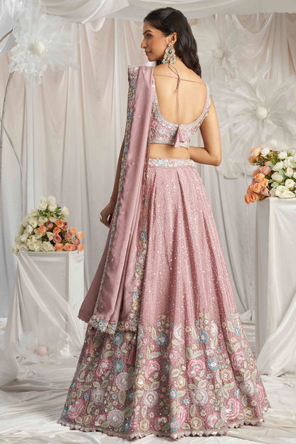 Pink Bridal Wedding Chiffon Lehenga Choli SFROY522464