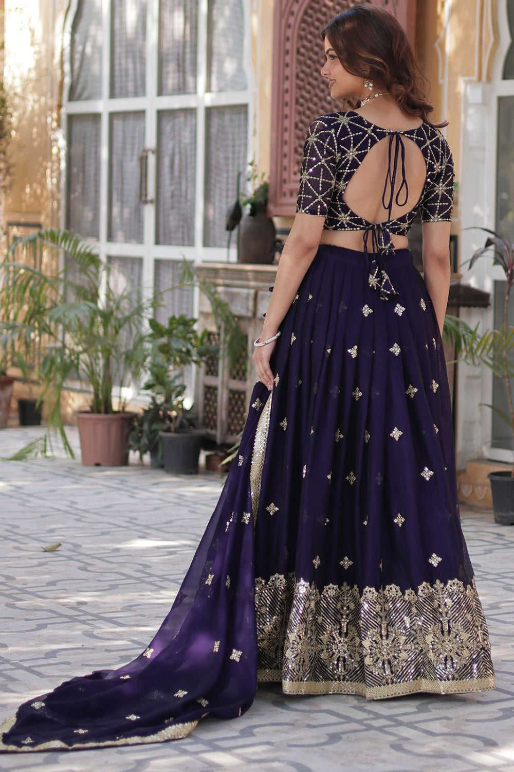 Purple Silk Partywear Lehengas - SFROY503901