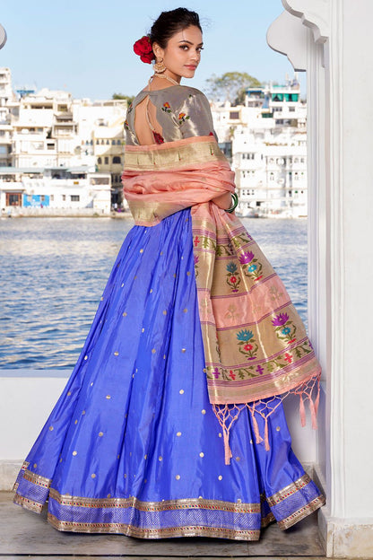 Purple Sangeet Silk Partywear Lehenga Choli Set SFROY508202R