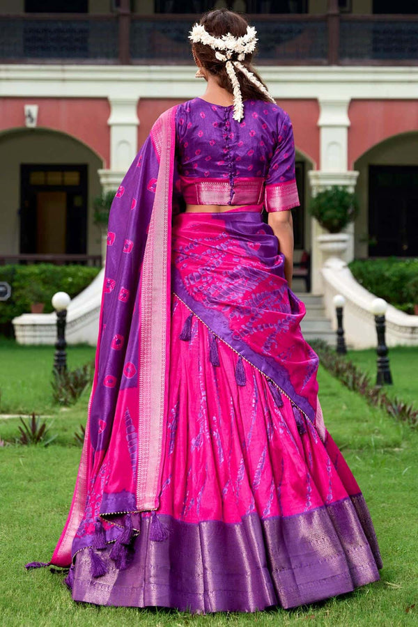 Pink Silk Navratri Lehenga Choli  SFROY535303