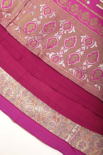 Magenta Jacquard Navratri Lehenga Choli In Zari Work SFROY537104