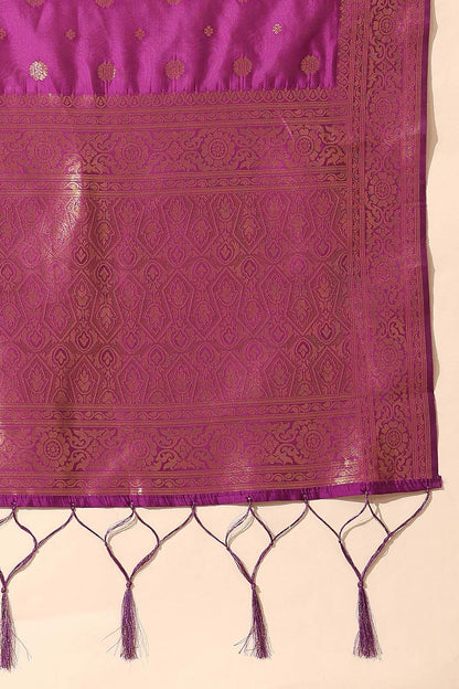 Magenta Jacquard Navratri Lehenga Choli In Zari Work SFROY537104