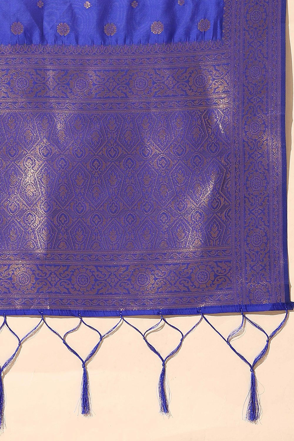 Royal Blue Jacquard Navratri Lehenga Choli In Zari Work SFROY537105