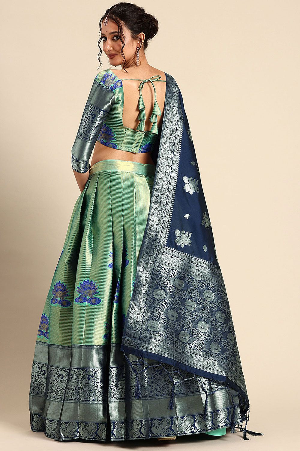 Green Silk Sangeet Lehenga Choli SFROY537902