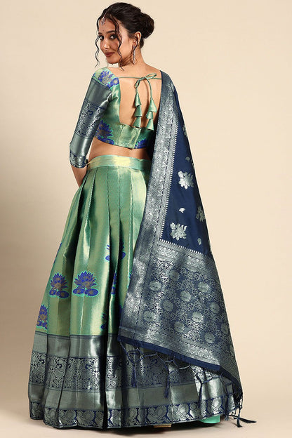 Green Silk Sangeet Lehenga Choli SFROY537902