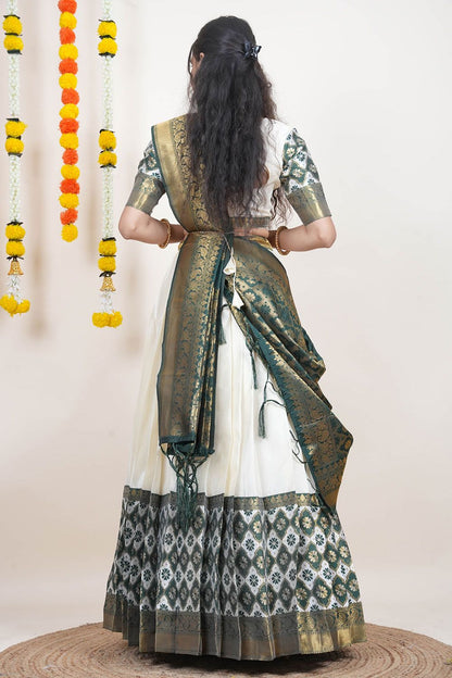 White Silk Sangeet Lehenga Choli SFROY538504