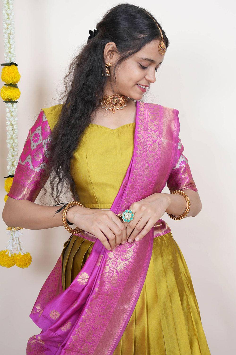 Yellow Silk Sangeet Lehenga Choli  Lehenga Choli - SFROY538505