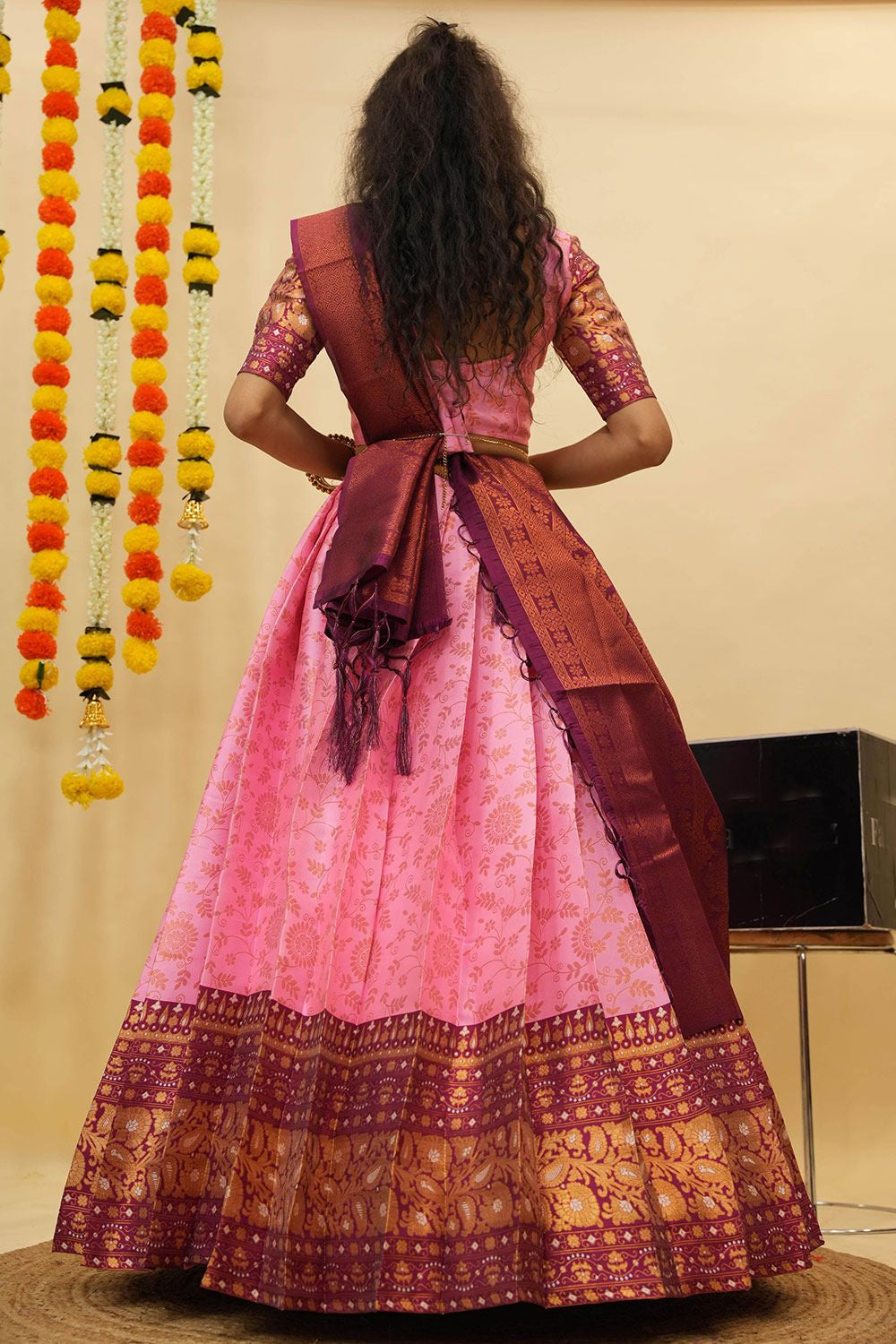 Pink Evening Wedding Sangeet Silk Lehenga Choli SFROY539001