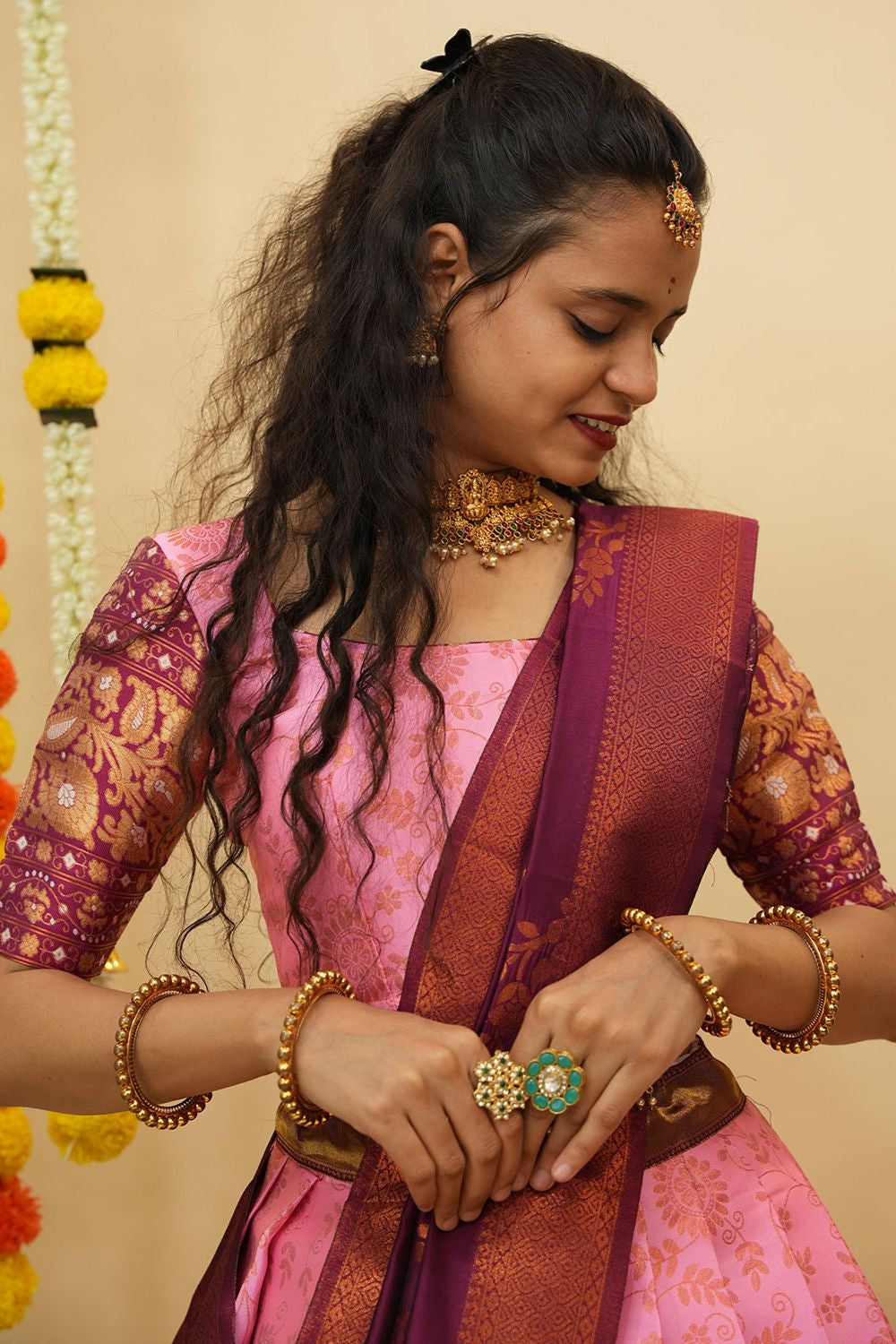 Pink Evening Wedding Sangeet Silk Lehenga Choli SFROY539001