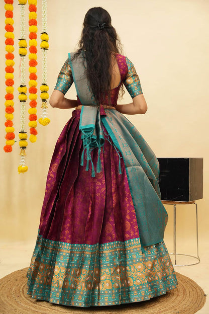Purple Silk Wedding Sangeet Silk  Lehenga Choli  SFROY539004