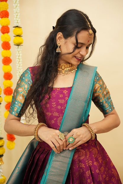 Purple Silk Wedding Sangeet Silk  Lehenga Choli  SFROY539004